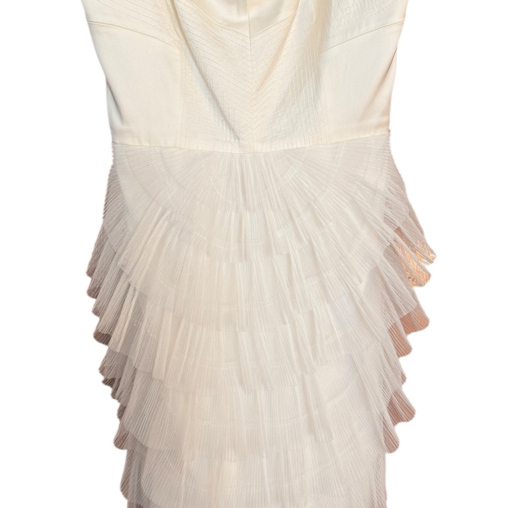 BCBGMaxAzria Strapless White Layered Dress - Picture 4 of 10